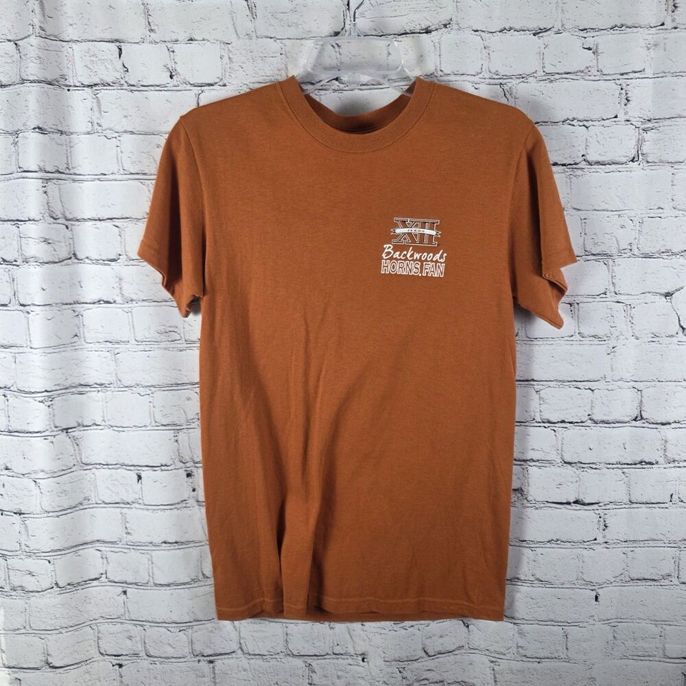 Texas Longhorns Adult Small Orange  Big 12 " Backwoods Horns Fan" T-Shirt